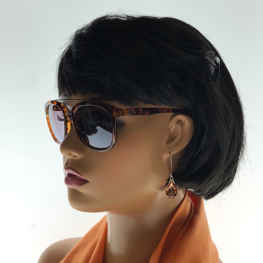 Oleg Cassini Round Tortoise Shell Cat Eye Frame T… - image 1